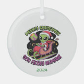 Ornement En Verre Joyeux Noël, espèce d'humains sales (Recto)