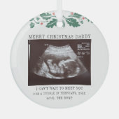 Ornement En Verre Joyeux Noël Futur papa Grossesse Ultrasonic (Recto)