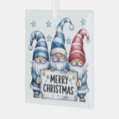 Ornement En Verre Joyeux Noël Gnomes (Avant gauche)