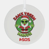 Ornement En Verre Joyeux Noël Humains (Verso)