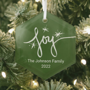 Ornement En Verre Joyeux Noël Lettres Flocons de neige Joie