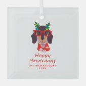 Ornement En Verre Joyeux Noël Mignon Chien Drôle Vacances Arbre Déco (Recto)