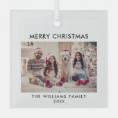 Ornement En Verre Joyeux Noël moderne vacances (Recto)