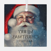 Ornement En Verre Joyeux Noël Père Noël Festive Vacances d'hiver (Verso)