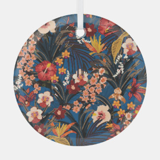 Ornement En Verre Jungle Chic : Bleu foncé Exotique.