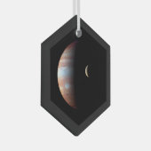 Ornement En Verre Jupiter Géant Gaz Planète & Io Galilée Lune (Avant droite)