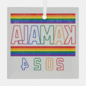 Ornement En Verre Kamala Harris 2024 Rainbow LGBTQ Retro (Verso)