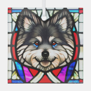 Ornement En Verre Keeshond "Verre Tiré"