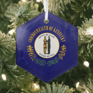 Ornement En Verre Kentucky : Drapeau d'État américain du Commonwealt