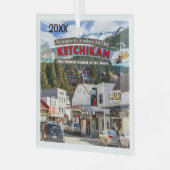 Ornement En Verre Ketchikan, Alaska, capitale Saumon, (Avant gauche)