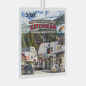 Ornement En Verre Ketchikan, Alaska, capitale Saumon, (Avant droite)