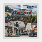 Ornement En Verre Ketchikan, Alaska, capitale Saumon, (Verso)