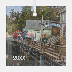 Ornement En Verre Ketchikan, Alaska, rue Creek,