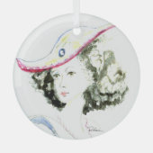 Ornement En Verre La Dame Dans Le Casquette Rouge (Recto)