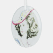 Ornement En Verre La Dame Dans Le Casquette Rouge (Avant gauche)