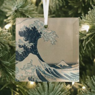 Ornement En Verre La Grande Vague au large de Kanagawa