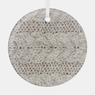 Ornement En Verre Laine de tricot blanc, arrière - plan de texture