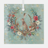 Ornement En Verre Lapin dans Antlers de Noël (Recto)