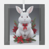Ornement En Verre Lapin de Noël (Recto)