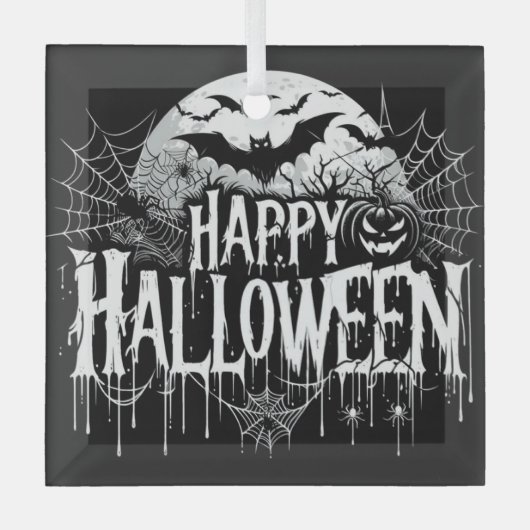 Ornement En Verre L'art d'Halloween vintage (Recto)