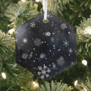 Ornement En Verre Le Noël de SlipperyJoe, hiver magique paisible à
