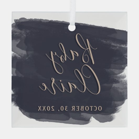 Ornement En Verre Le prénom de Noël du bébé Boho moderne (Verso)