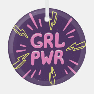 Ornement En Verre Le slogan féministe "Girl power", arrière - plan v