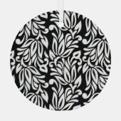 Ornement En Verre Le textile noir et blanc. (Verso)