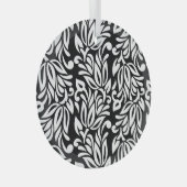 Ornement En Verre Le textile noir et blanc. (Avant droite)