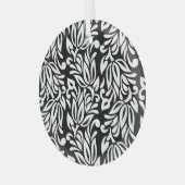 Ornement En Verre Le textile noir et blanc. (Avant gauche)