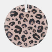 Ornement En Verre Léopard De Neige, Texture Dessinée À La Main. (Recto)