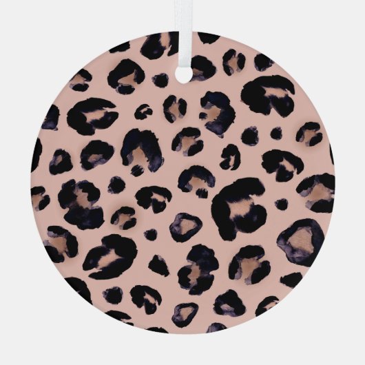 Ornement En Verre Léopard De Neige, Texture Dessinée À La Main. (Verso)