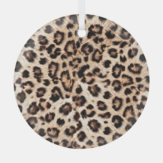 Ornement En Verre Leopard Design Motif : Wild Elegance. (Recto)