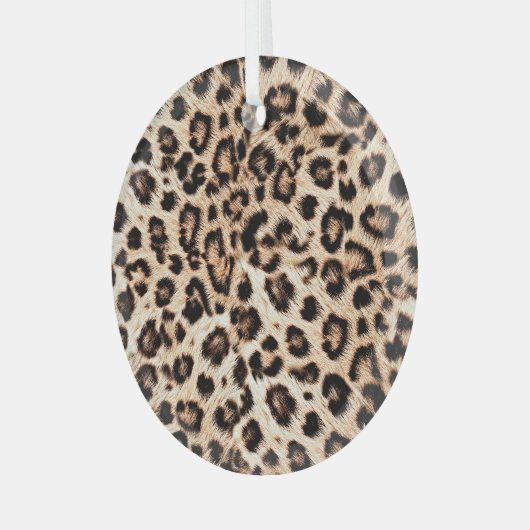 Ornement En Verre Leopard Design Motif : Wild Elegance. (Avant gauche)