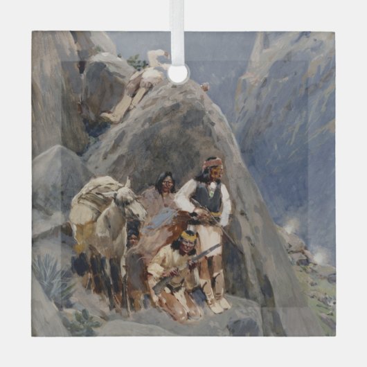 Ornement En Verre Les guerriers d'Apache : une embuscade sur la cava (Recto)