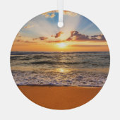 Ornement En Verre Lever d'océan, horizon bleu profond. (Verso)