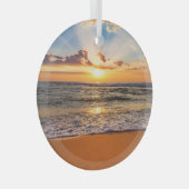 Ornement En Verre Lever d'océan, horizon bleu profond. (Avant droite)