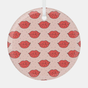 Ornement En Verre Lèvres caricaturales : motif féministe de doodle.