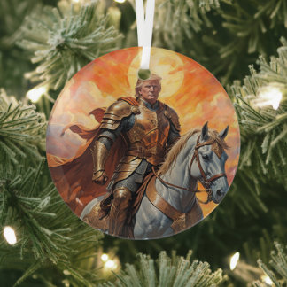 Ornement En Verre L'héroïque guerrier Trump en or