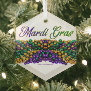 Ornement En Verre L'image emblématique sur le thème de Mardi Gras de