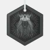 Ornement En Verre Lion avec monogramme de couronne (Recto)