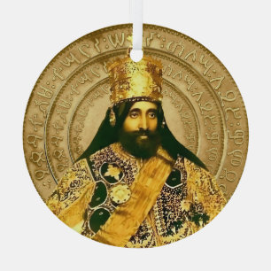 Ornement En Verre Lion de Juda Jah Armée Haile Selassie Rasta Noël