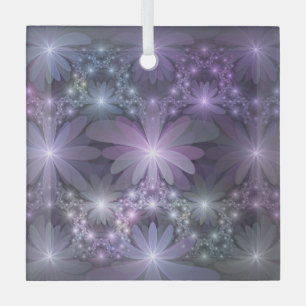 Ornement En Verre Lit de fleurs Art Fractal Abstrait tendance brilla