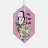 Ornement En Verre Lit Llama Ornament - Fun Fun Personnalisable (Avant droite)