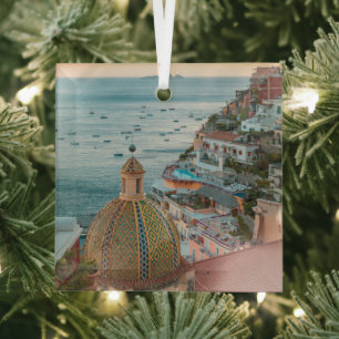 Ornement En Verre Littoral Positano, Côte Amalfitaine, Italie