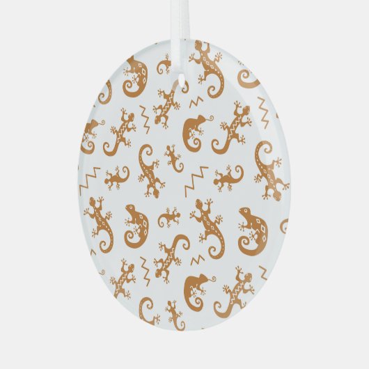Ornement En Verre Lizards Chameleons : Design Motif sans couture. (Avant gauche)
