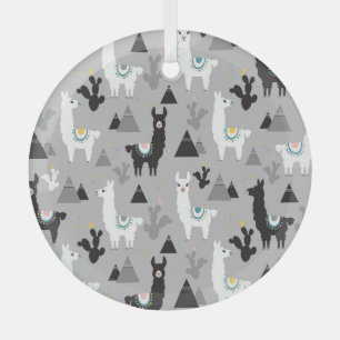 Ornement En Verre Llama cactus montagnes, motif sans soudure.