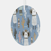 Ornement En Verre Llama, Cactus, Motif d'éléments à main. (Avant gauche)