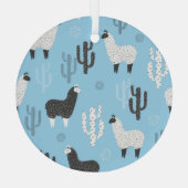 Ornement En Verre Llama et cactus, motif mignon. (Verso)