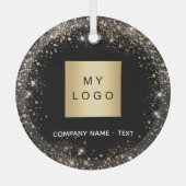 Ornement En Verre Logo de l'entreprise de parties scintillant en or (Recto)